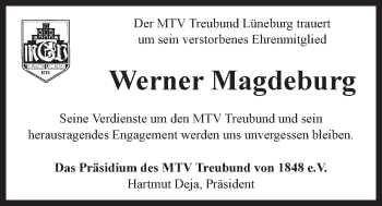 Anzeige von Werner Magdeburg von LZ
