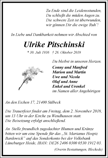 Anzeige von Ulrike Pitschinski von LZ
