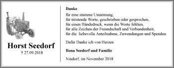 Anzeige von Horst Seedorf von LZ