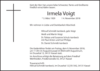 Anzeige von Irmela Voigt von LZ