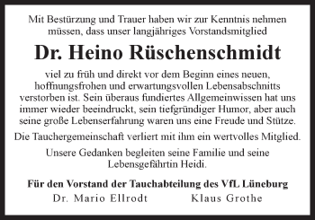 Anzeige von Heino Rüschenschmidt von LZ