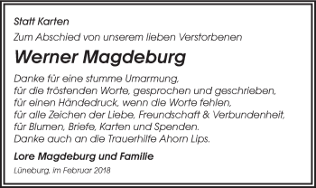 Anzeige von Werner Magdeburg von LZ