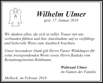Anzeige von Wilhelm Ulmer von LZ