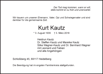 Anzeige von Kurt Kautz von LZ