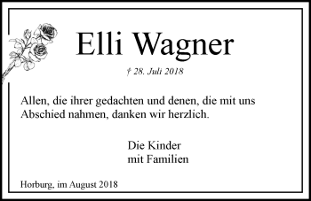 Anzeige von Elli Wagner von LZ