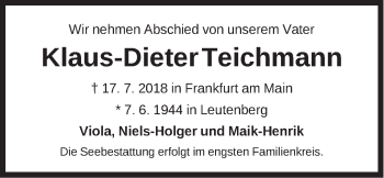 Anzeige von Klaus-Dieter Teichmann von LZ
