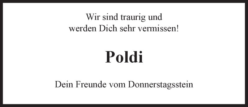  Traueranzeige für Thorsten Polotzek vom 10.08.2018 aus LZ