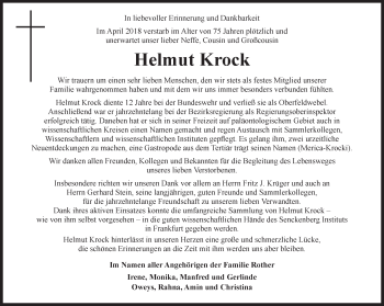 Anzeige von Helmut Krock von LZ