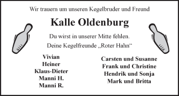 Anzeige von Karl-Heinz Oldenburg von LZ