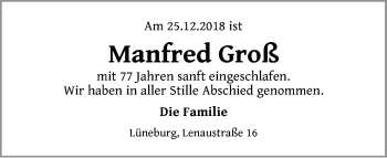 Anzeige von Manfred Groß von LZ