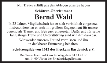 Anzeige von Bernd Wald von LZ
