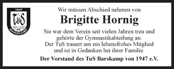 Anzeige von Brigitte Hornig von LZ