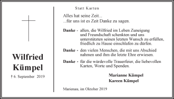 Anzeige von Wilfried Kümpel von LZ