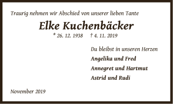 Anzeige von Elke Kuchenbäcker von LZ