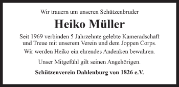 Anzeige von Heiko Müller von LZ
