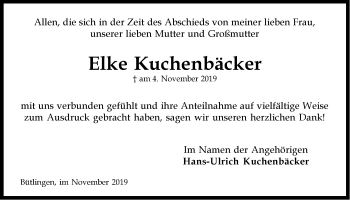 Anzeige von Elke Kuchenbäcker von LZ