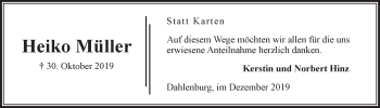 Anzeige von Heiko Müller von LZ