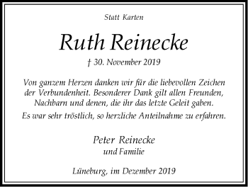 Anzeige von Ruth Reinecke von LZ