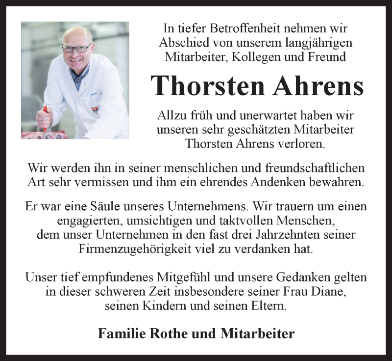  Traueranzeige für Thorsten Ahrens vom 13.02.2019 aus LZ