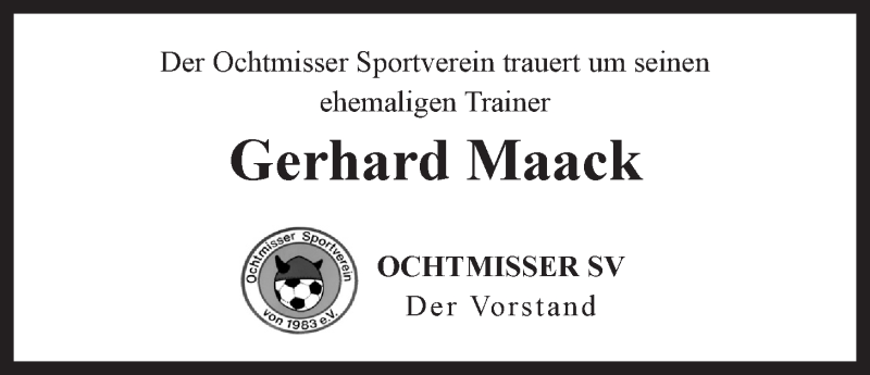  Traueranzeige für Gerhard Maack vom 01.03.2019 aus LZ