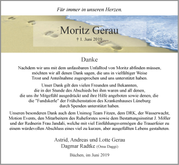 Anzeige von Moritz Gerau von LZ