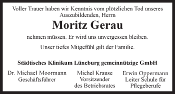 Anzeige von Moritz Gerau von LZ