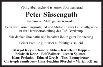 Anzeige von Peter Süssenguth von LZ