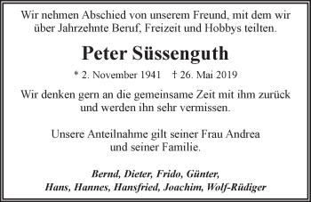Anzeige von Peter Süssenguth von LZ