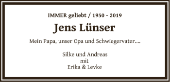 Anzeige von Jens Lünser von LZ