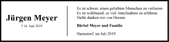 Anzeige von Jürgen Meyer von LZ