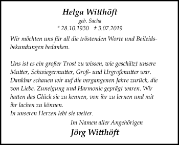 Anzeige von Helga Witthöft von LZ
