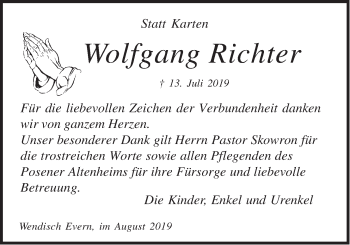 Anzeige von Wolfgang Richter von LZ