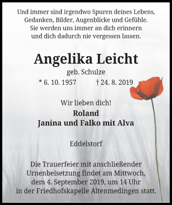 Anzeige von Angelika Leicht von LZ