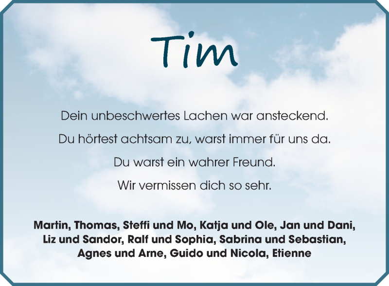  Traueranzeige für Tim Giese vom 07.09.2019 aus LZ