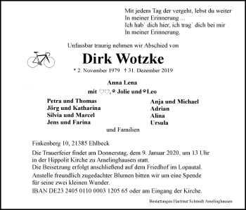 Anzeige von Dirk Wotzke von LZ