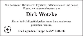 Anzeige von Dirk Wotzke von LZ