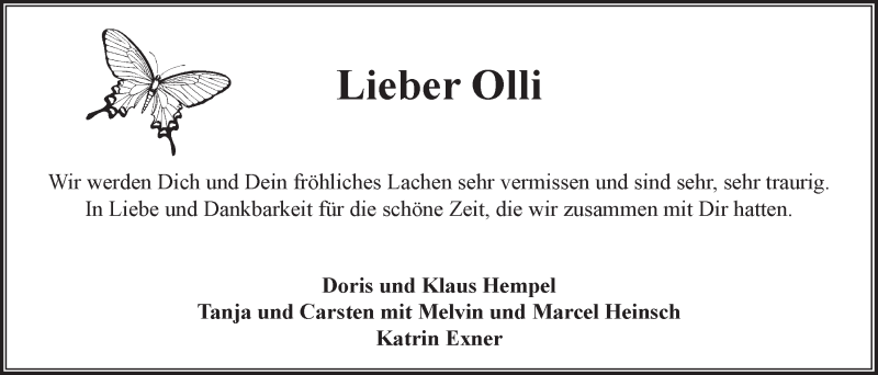 Traueranzeige für Oliver Kirchhoff vom 04.01.2020 aus LZ
