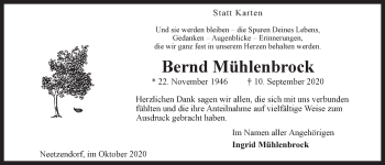 Anzeige von Bernd Mühlenbrock von LZ