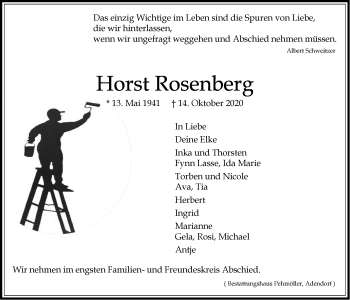 Anzeige von Horst Rosenberg von LZ