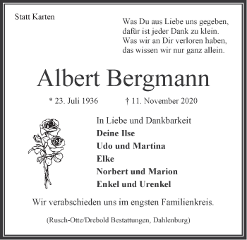 Anzeige von Albert Bergmann von LZ