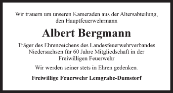 Anzeige von Albert Bergmann von LZ