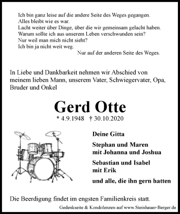 Anzeige von Gerd Otte von LZ