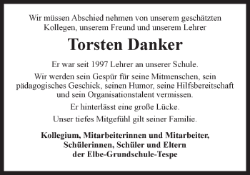 Anzeige von Torsten Danker von LZ