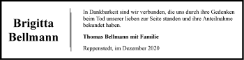 Anzeige von Brigitta Bellmann von LZ