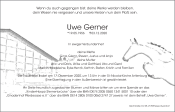 Anzeige von Uwe Gerner von LZ