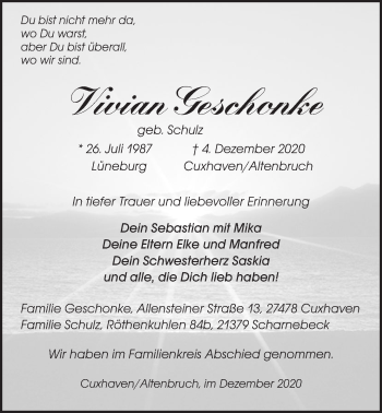 Anzeige von Vivian Geschonke von LZ