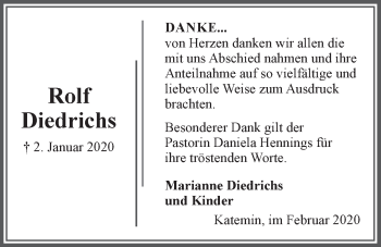 Anzeige von Rolf Diedrichs von LZ