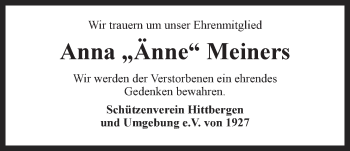 Anzeige von Anna Meiners von LZ