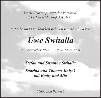 Anzeige von Uwe Switalla von LZ