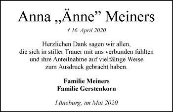 Anzeige von Anna Meiners von LZ